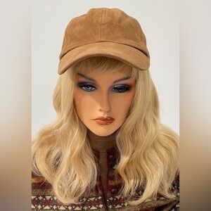 Faconnable luxurious tan suede ball cap
